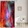 thumbnail image 1 of Red Modern Galaxy Decor Shower Curtain Romantic Purple Abstract Starry Sky QuickDrying Waterproof Polyester Fiber with Plastic Rings into a Cosmic Wonderland (72"x36), 1 of 6