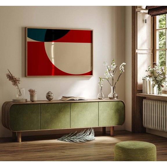 Red Modern Geometric Home Wall Decor
