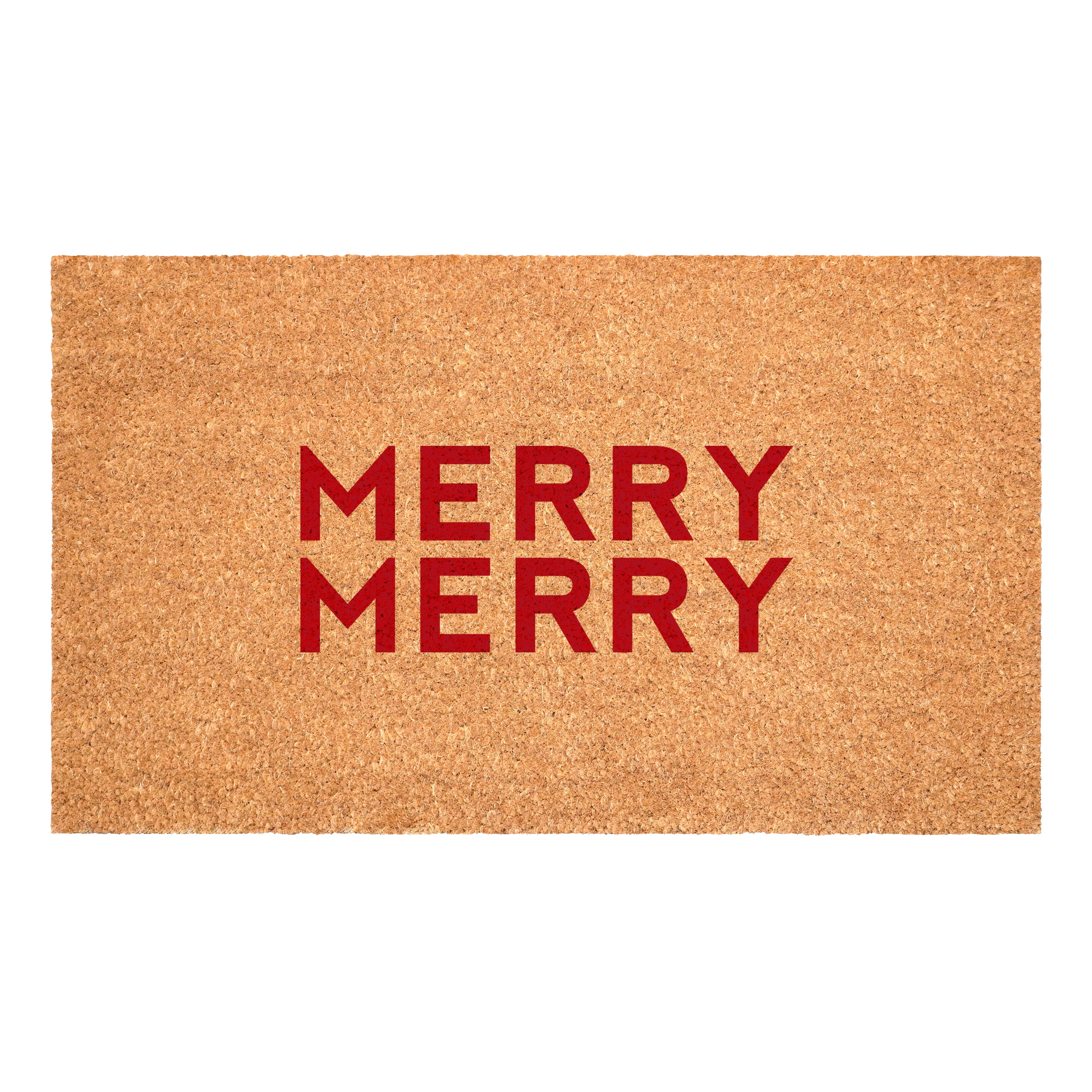 Red Modern Merry Doormat 17" x 29"