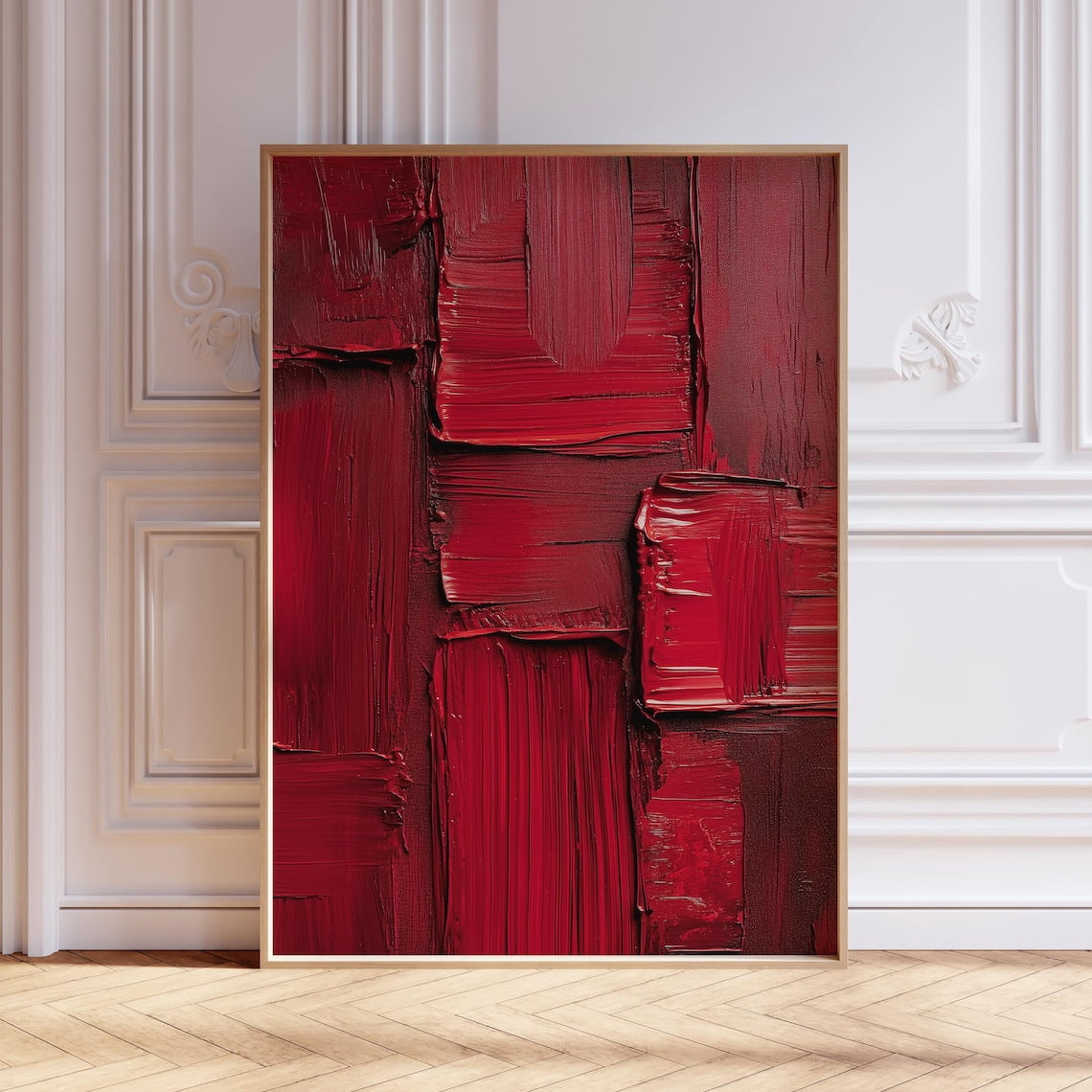 Red Modern Wall Art, Mid Century Modern Wall Art, Minimalist Living ...
