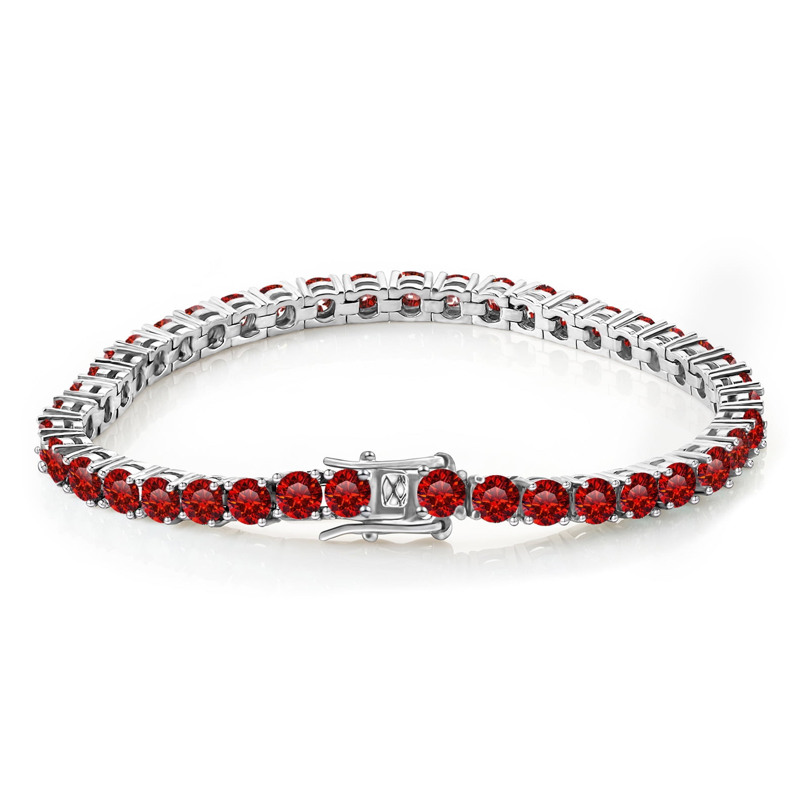 Red Moissanite Tennis Bracelet for Women 18K Gold Plated Women's Tennis