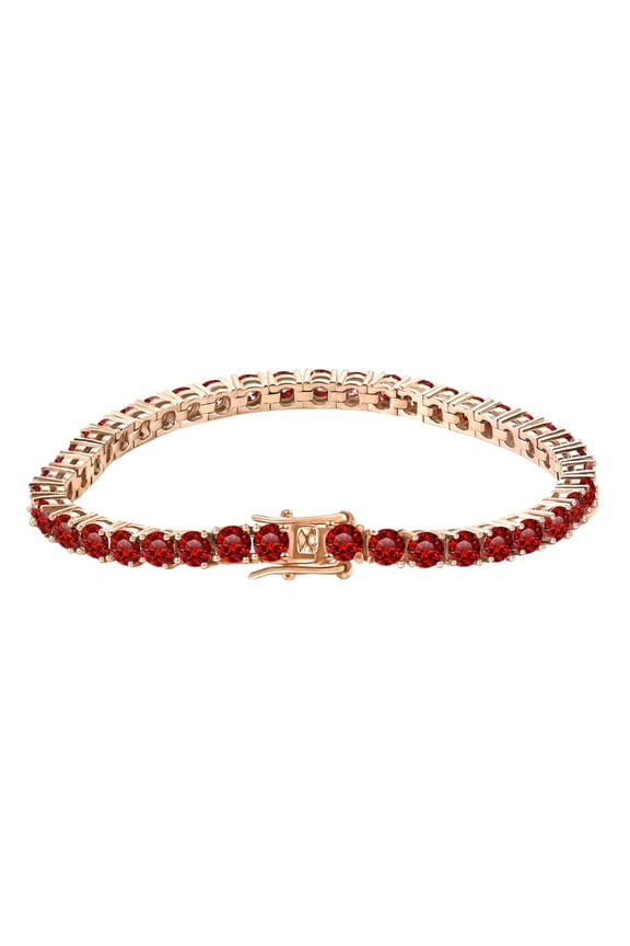 Red Moissanite Tennis Bracelet for Women 18K Gold Plated Women's Tennis Bracelet Sterling Silver Tennis Bracelet Womens Lab Diamond Bracelet Moissanite Wedding Bracelet