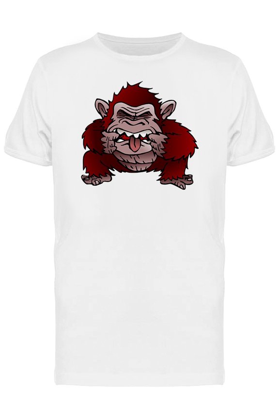 Red Monkey Funny Face Tee Men's - Men T-Shirt, Medium