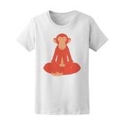 Red Monkey Meditating Doodle T-Shirt Men -Image by Shutterstock, Male x-Large