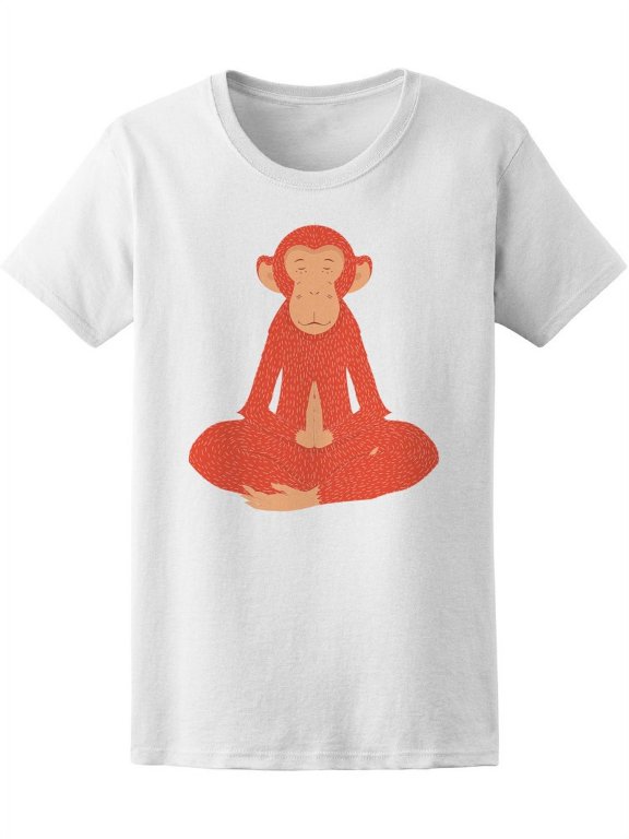 Red Monkey Meditating Doodle T-Shirt Men -Image by Shutterstock, Male x-Large