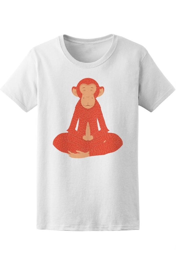 Red Monkey Meditating Doodle T-Shirt Men -Image by Shutterstock, Male x-Large