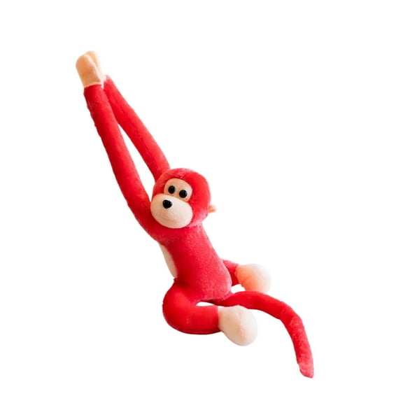 Red Monkey Plush Doll With Long Arms For Hanging In Home Soft And Safe For Children Cuddling Gift For Holidays And Birthdays