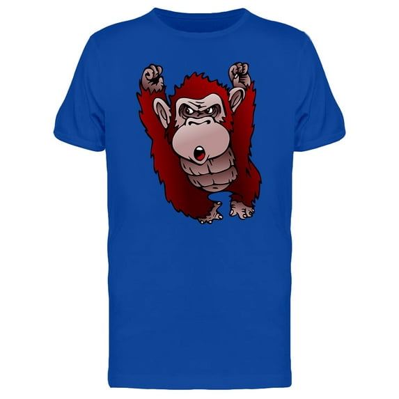 Red Monkey With Arms Lifted Up Tee Men's -Image by Shutterstock