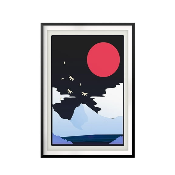 Red Moon Lake 8 x 10 UNFRAMED Print Scenary Wall Art