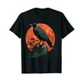 thumbnail image 1 of Red Moon Raven Graphic Black Crow Design T-Shirt, 1 of 5