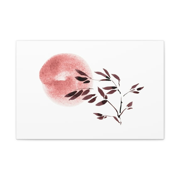 Red Moon Rising Japandi Inspired Wall Art Canvas Home Decorations