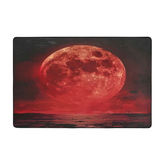 Red Moon Rugs Washable Cover Floor Rug Carpets Bathroom Decorations For Kitchen Bedroom Indoor 72"X48"