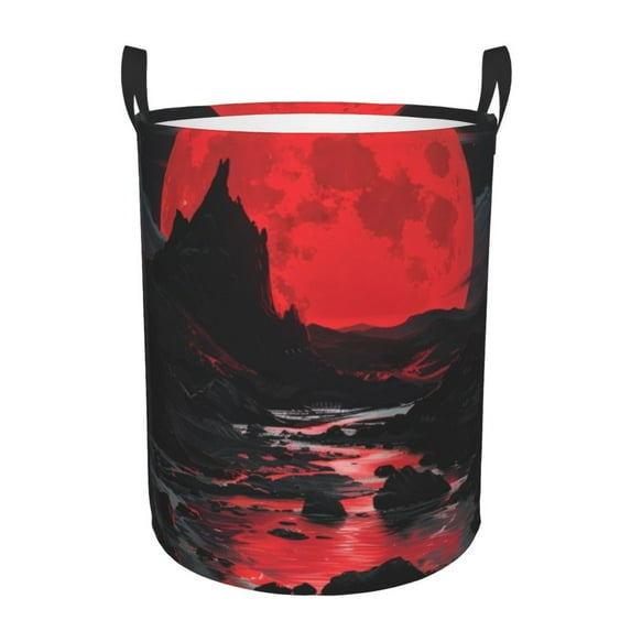 Red Moon Wild Laundry Hamper Small Storage Basket/Toy Organizer/Dirty Clothes Bucket