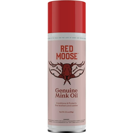 Red Moose Mink Oil Leather Protector Spray Water and Stain Repellent for Shoes, 5.5 Oz