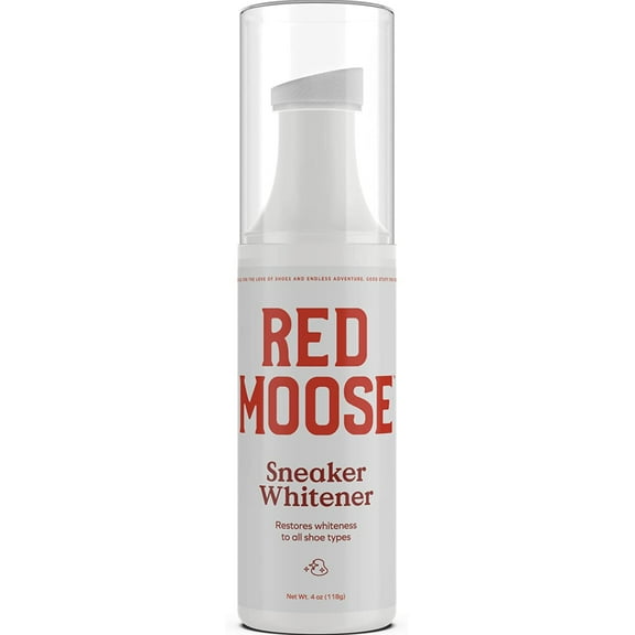 Red Moose Sneaker Cleaner Shoe Whitener for Sneakers, 4 Oz Shoe Shine Sponge Top