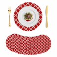 thumbnail image 1 of Red Morocco Round 15 Inch Placemats Set of 8, Geometric Moroccan National Abstract Art HeatResistant Non Slip Place Mats for Dining Table, Wipeable Braided Kitchen Table Mats for Housewarming, 1 of 9
