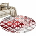thumbnail image 1 of Red Morocco Round Area Rug 4 FT, Non Slip Indoor Outdoor Rug, Rustic Country Smear Street Mottled Art Washable Soft Circular Carpet Non-Shedding Floor Mat for Coffee Table Nursery Foyer Balcony, 1 of 9