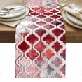 thumbnail image 1 of Red Morocco Table Runner - 70 Inch Long, Kitchen Dining Table Runner Dresser Scarves, Rustic Country Smear Street Mottled Art Farmhouse Decor for Coffee Tables Wedding Party Banquet, 1 of 8