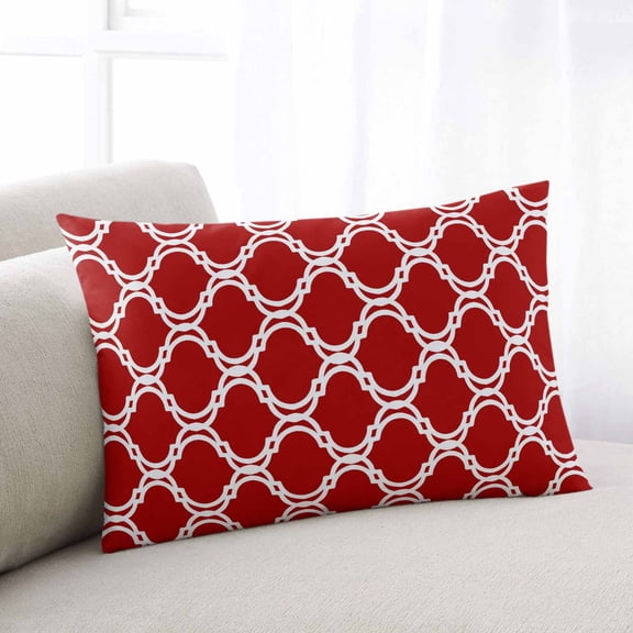 Red Morocco Throw Pillow Covers, Geometric Moroccan National Abstract Art Soft Breathable Pillow Cases with Invisible Zipper for Sleeping, Body Pillowcases for Couch Bed Sofa Chair 24x36 Inches
