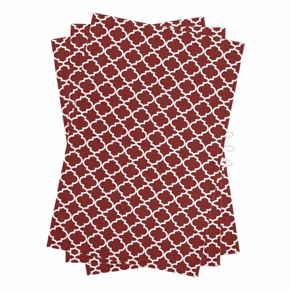 Red Moroccon Kitchen Towels Set of 3, Water Absorbent Dish Towel, Vintage Farmhouse Minimalist Motifs Art Decorative Hand Towels - Quick Drying Cloth for Cooking Baking, 18x28 Inch