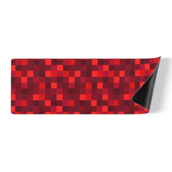 Red Mosaic Rectangular Kitchen Doormat