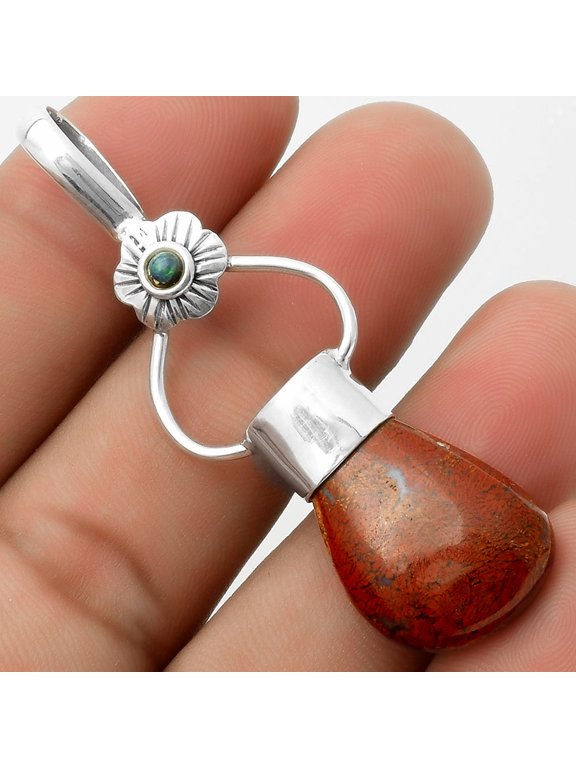 Moss Agate and Black Ethiopian Opal 925 Sterling Silver Pendant Jewelry P-1583 SDP117137