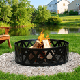 thumbnail image 1 of Red Mountain Valley 36" Heavy Duty Wood Burning Fire Pit Ring, Insert with Spark Screen, Outdoor Fire Ring for Backyard Bonfire, Camping, Beach Party, Grill Ready (Cross Weave), 1 of 7
