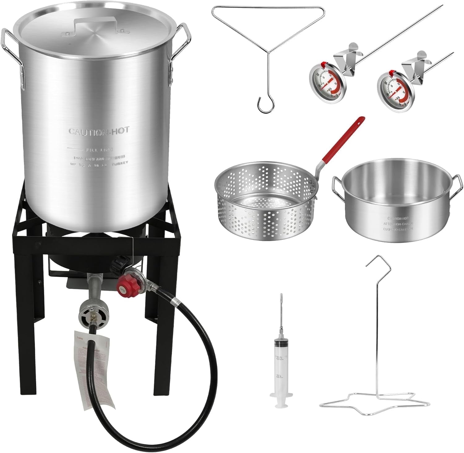 Walmart Black Friday Deals 2025 Red Mountain Valley Outdoor Propane Turkey Deep Fryer Set 30&10 Quart Fish Fryer with Basket, 50,000 BTU Burner, Large Seafood Boiler Kit, Outdoor Cooking for Frying, Boiling