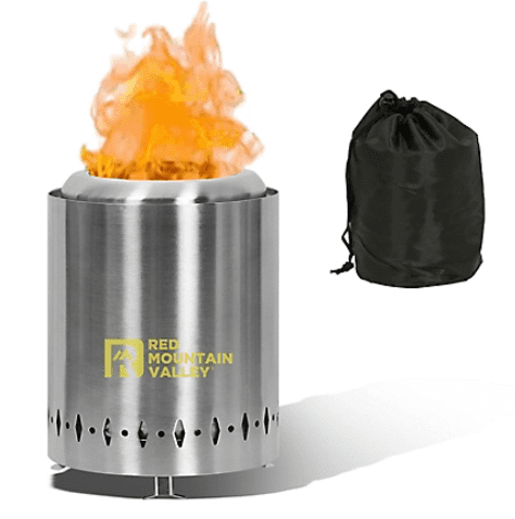 Compact Stainless Steel Tabletop Wood Fire Pit