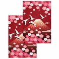 thumbnail image 1 of Red Mountains Kitchen Dish Towels for Drying Dishes Set of 2, Modern Aesthetic Cherry Blossoms Cranes Waffle Weave Microfiber Hand Tea Bathroom Towels Quick Dry & Absorbent Towel 15.7x23.6, 1 of 7