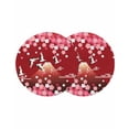 thumbnail image 1 of Red Mountains Round 13 Inch Placemats Set of 2, Modern Aesthetic Cherry Blossoms Cranes HeatResistant Non Slip Place Mats for Dining Table, Wipeable Braided Kitchen Table Mats for Housewarming, 1 of 9