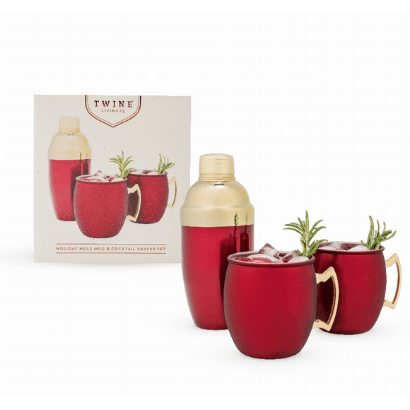 Red Mule Mug & Cocktail Shaker Gift Set By Twine[ Red ]