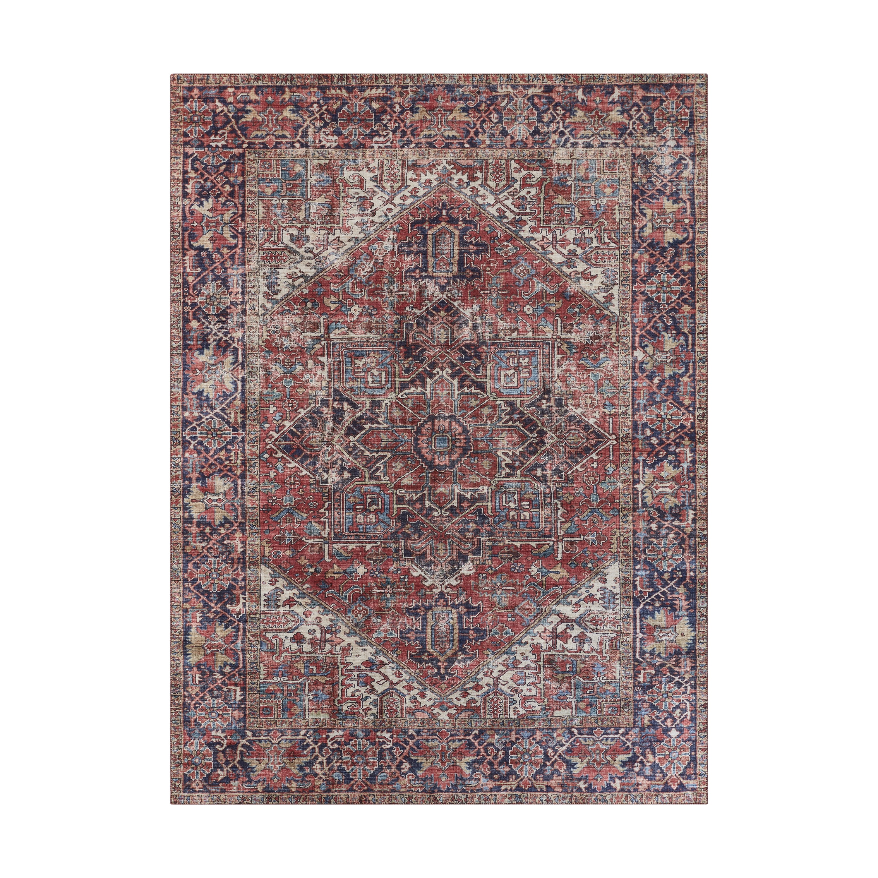 Red Multi Medallion Area Rug, 8' x 11'