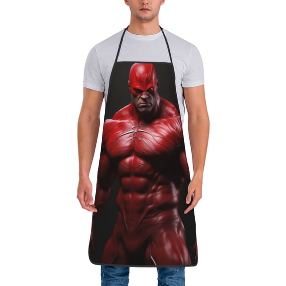 Red Muscle Aprons for Women Men Waterproof For Kitchen Cooking BBQ Gardening Painting Mechanic