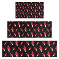 thumbnail image 1 of Red Mushroom Black Pattern Kitchen Rugs Sets Of 3,Kitchen Runner Rugs Non Skid Washable,Decorative Kitchen Floor Mats for Kitchen,Sink,Laundry,17"x30"+ 17"x47" + 17"x59", 1 of 6