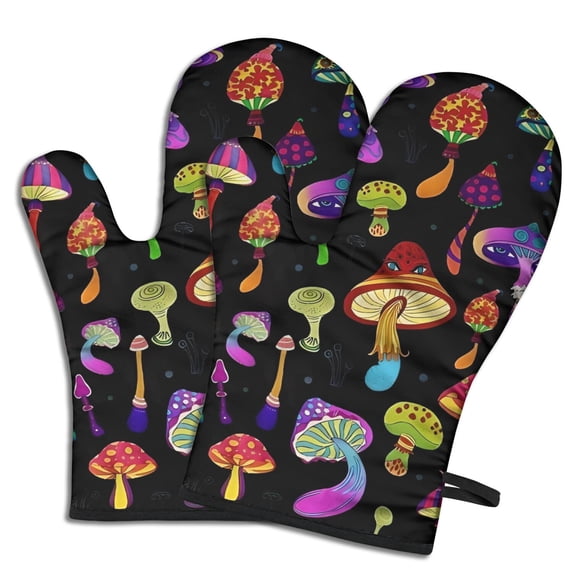 Red Mushroom Black Pattern Shower Curtain OneSize ,Bathroom Decorative Shower Curtains Set with 12 Hooks,Modern Waterproof Washable Shower Curtain