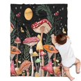 thumbnail image 1 of Red Mushroom Butterfly Black Pattern Blanket,Comfortable Soft Flannel Throw Blanket,All Season,Warm Lightweight Blankets for Sofa Bed Couch Living Room Chair,30"x40", 1 of 4
