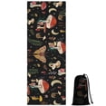 thumbnail image 1 of Red Mushroom Butterfly Black Pattern Hot Yoga Mat Towel Non Slip for Hot Yoga - Quick-Drying Yoga Mat Cover with 4 Corner Pockets with Travel Bag - Hot Yoga Towel Non Slip 70"x26", 1 of 6