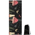 thumbnail image 1 of Red Mushroom Butterfly Black Pattern Hot Yoga Mat Towel Non Slip for Hot Yoga - Quick-Drying Yoga Mat Cover with 4 Corner Pockets with Travel Bag - Hot Yoga Towel Non Slip 70"x26", 1 of 6