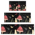 thumbnail image 1 of Red Mushroom Butterfly Black Pattern Kitchen Rugs Sets Of 3,Kitchen Runner Rugs Non Skid Washable,Decorative Kitchen Floor Mats for Kitchen,Sink,Laundry,17"x30"+ 17"x47" + 17"x59", 1 of 6