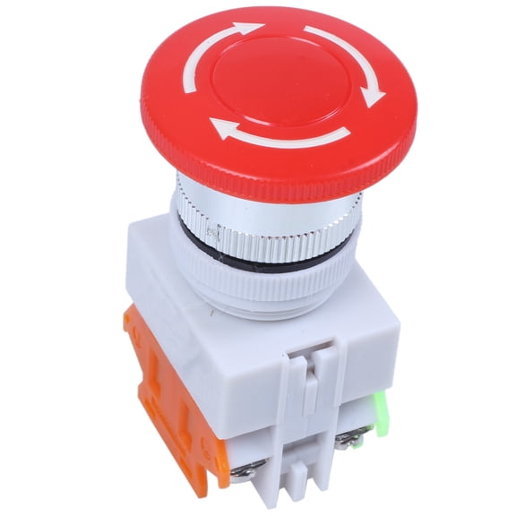 Red Mushroom Cap 1NO 1NC Emergency Stop Push Button Switch AC 660V 10A,1 x Push Button Switch