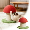 thumbnail image 1 of Red Mushroom Cat Scratching Post,Kitten Post Scratcher,Mushroom Cat Tree,Natural Sisal Scratching Poles with Interactive Toy Ball, Cute Furniture Scratching Posts for Indoor Cats(18 cm high), 1 of 5