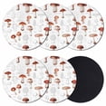 thumbnail image 1 of Red Mushroom Coasters Set of 6, Absorbent Coasters for Drinks, Vintage Botanical Autumn Farmhouse Coaster for Desk Coffee Table Protection, Home Decor House Warming Gifts 4", 1 of 8