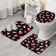 thumbnail image 1 of Red Mushroom Dot Black Pattern Bathroom Rugs Sets 3 Piece,Toilet Cover Set,Absorbent Non Slip Bathroom Mats Sets with U-Shaped Contour Rug Toilet Rug Set, 1 of 5