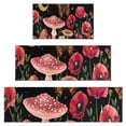 thumbnail image 1 of Red Mushroom Fantasy Black Pattern Kitchen Rugs Sets Of 3,Kitchen Runner Rugs Non Skid Washable,Decorative Kitchen Floor Mats for Kitchen,Sink,Laundry,17"x30"+ 17"x47" + 17"x59", 1 of 6
