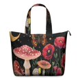 thumbnail image 1 of Red Mushroom Fantasy Black Pattern Travel Tote Bags for Women Carry On,Large Weekender Bags for Women Travel,Multi Functional Duffle Bag for Work,Shopping,Sports, 1 of 5