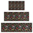 thumbnail image 1 of Red Mushroom Fern Black Pattern Kitchen Rugs Sets Of 3,Kitchen Runner Rugs Non Skid Washable,Decorative Kitchen Floor Mats for Kitchen,Sink,Laundry,17"x30"+ 17"x47" + 17"x59", 1 of 6