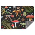 thumbnail image 1 of Red Mushroom Fern Black Pattern Rectangle Tablecloth 60"x84",Waterproof Polyester Rectangle Table Cloth, Wipeable Spillproof Polyester Tablecloth for Dining, Camping, Indoor and Outdoor, 1 of 5