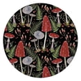 thumbnail image 1 of Red Mushroom Fern Black Pattern Round Fitted Tablecloth with Elastic Edge,Dining Table Cover Waterproof,Outdoor Round Tablecloth for Camping,Dining,Indoor and Outdoor, 1 of 7