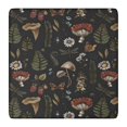 thumbnail image 1 of Red Mushroom Fern Black Pattern Square Fitted Tablecloth with Elastic Edge,Square Table Cover,Washable Elastic Table Cover for Home Kitchen Party Decor 36"x36", 1 of 6